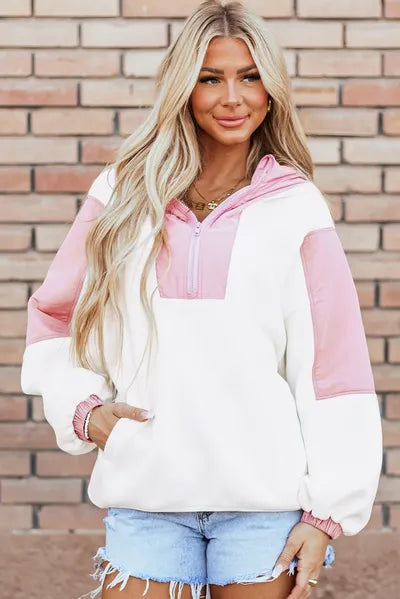 Color Block Half Zip Hoodie