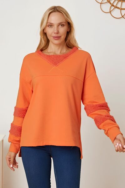 High-Low Round Neck Sweatshirt