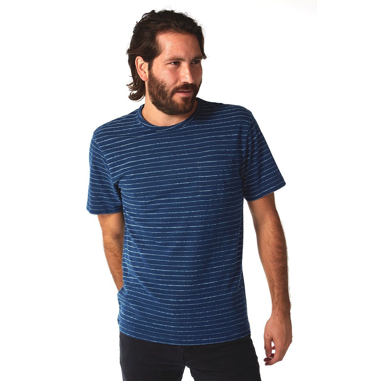 Blue Striped Lucas Jacquard T-Shirt