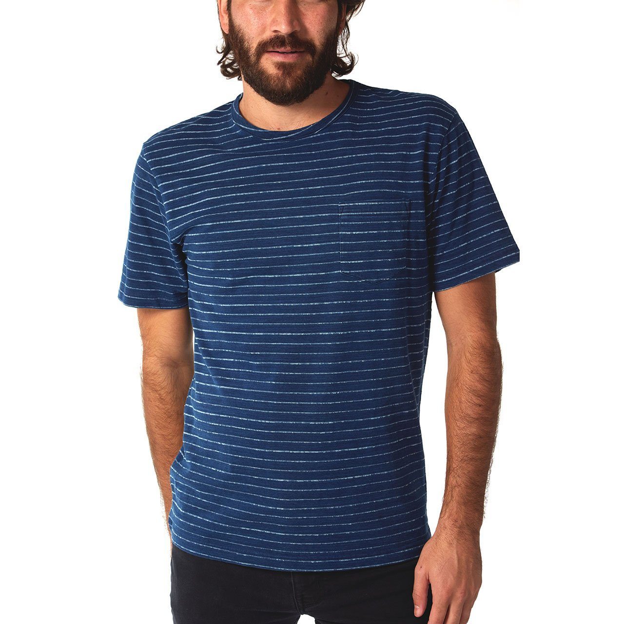 Blue Striped Lucas Jacquard T-Shirt