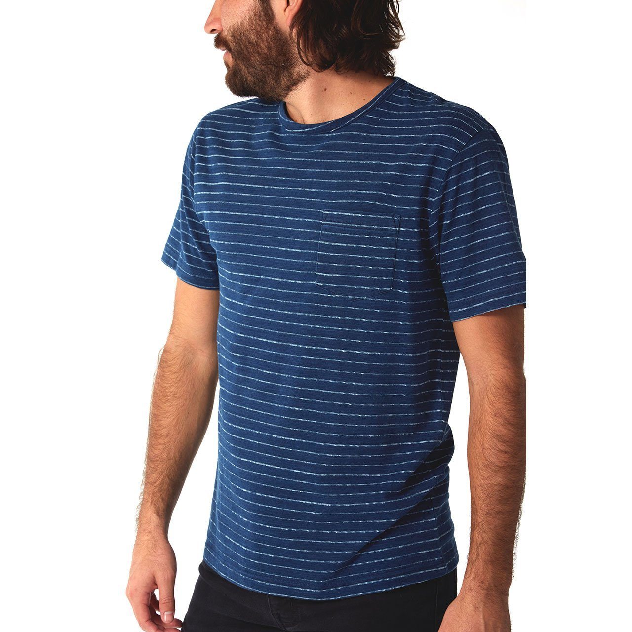 Blue Striped Lucas Jacquard T-Shirt