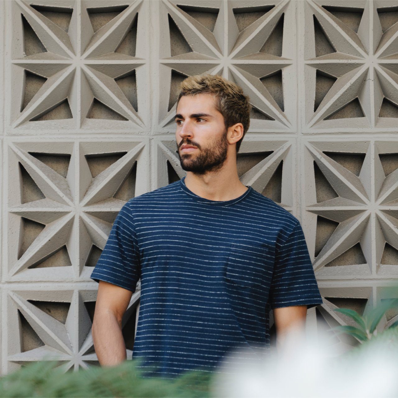 Blue Striped Lucas Jacquard T-Shirt