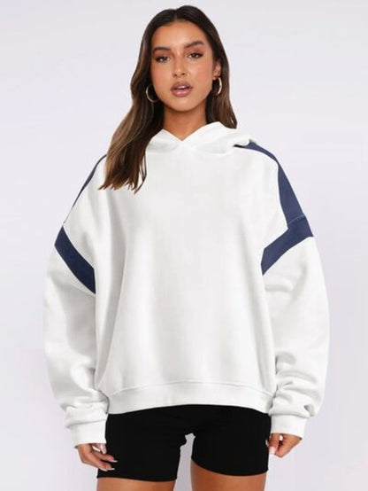 Contrast Dropped Shoulder Hoodie