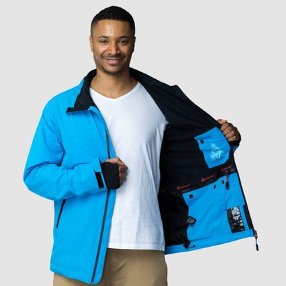 Adventure 2.0 Men's Waterproof Eco Jacket in Light Blue