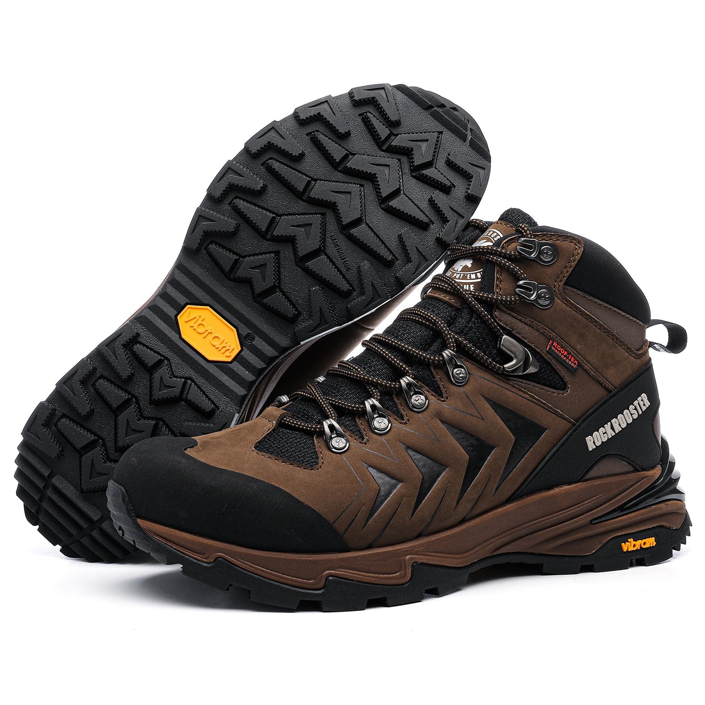 RockRooster Williamsburg Brown 6'' Waterproof Hiking Boots