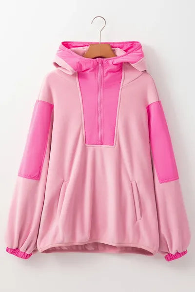 Color Block Half Zip Hoodie