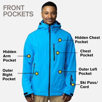 Adventure 2.0 Men's Waterproof Eco Jacket in Light Blue