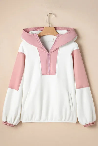 Color Block Half Zip Hoodie