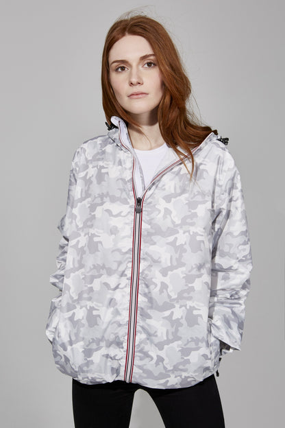 Packable Rain Jacket in White Camo