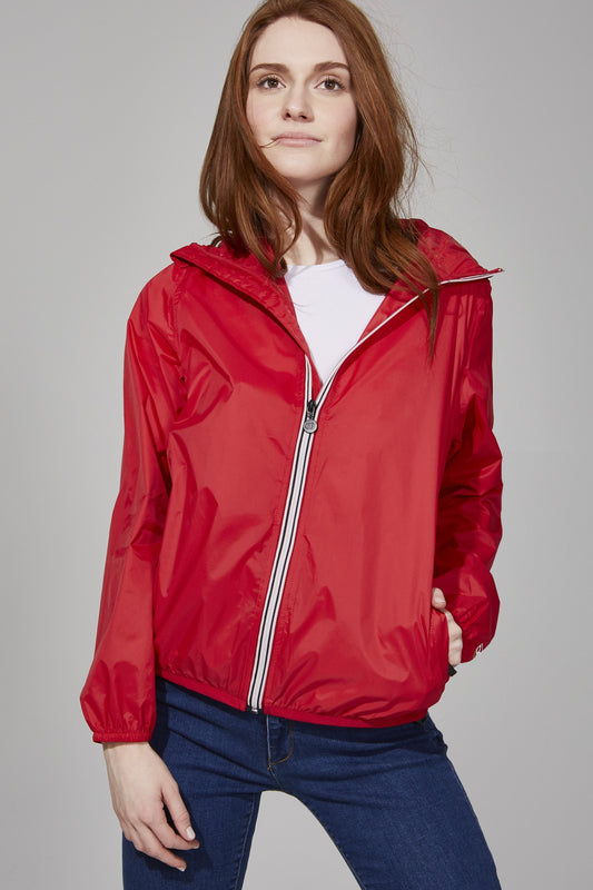 Packable Rain Jacket in Red