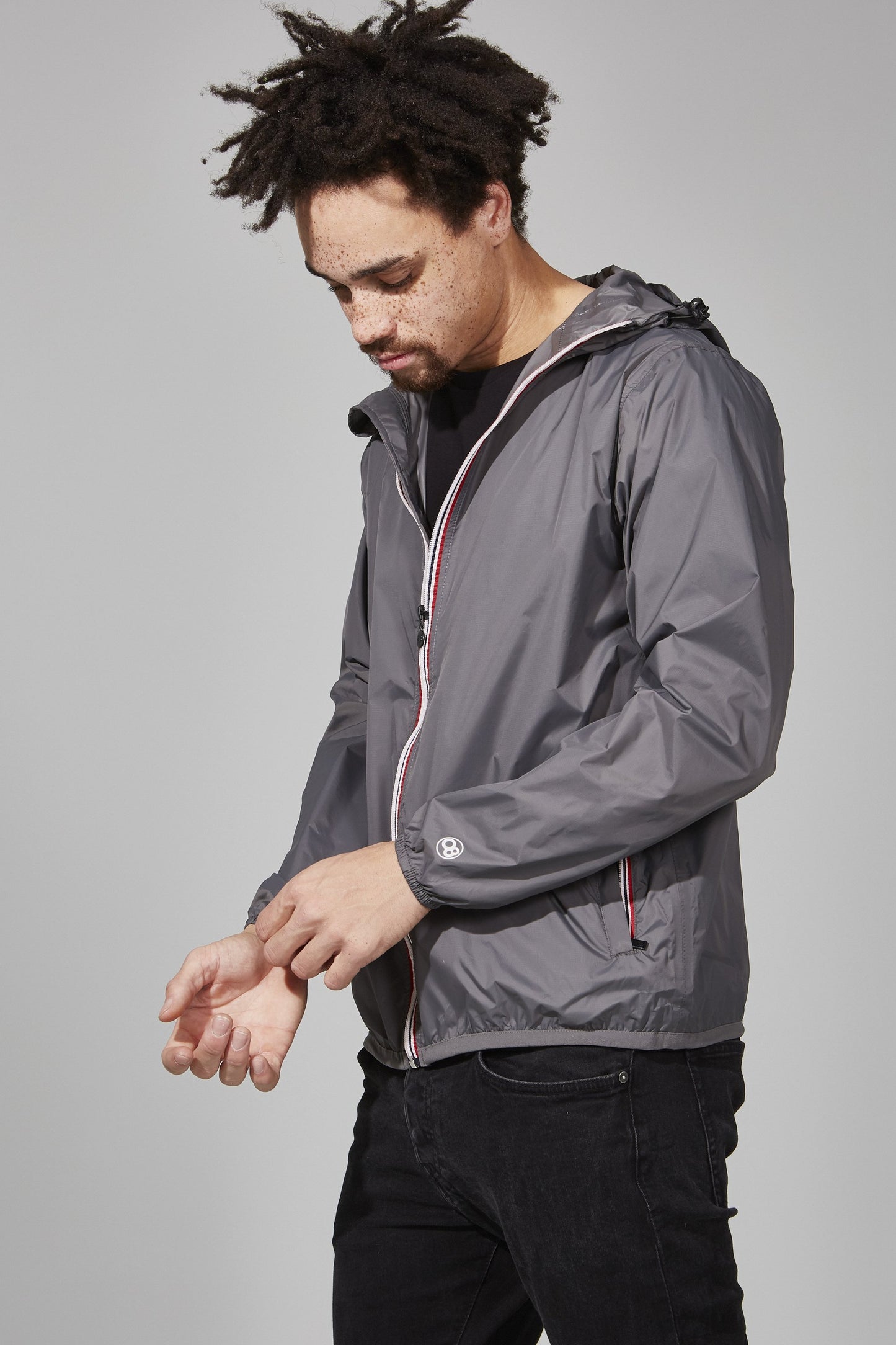 Packable Rain Jacket in Grey