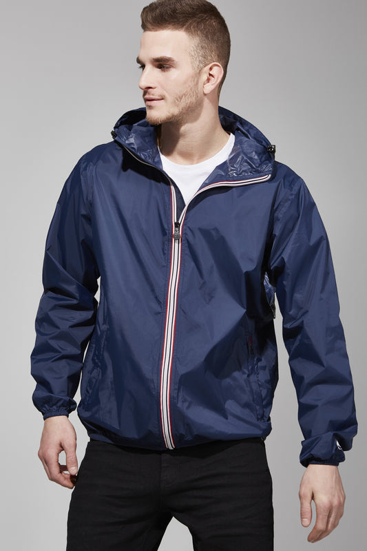 Packable Rain Jacket in Navy Blue