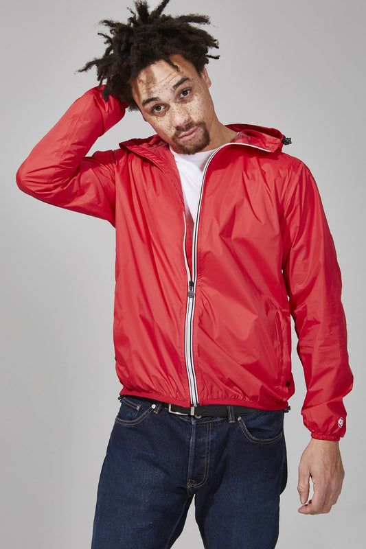 Packable Waterproof Rain Jacket in Red