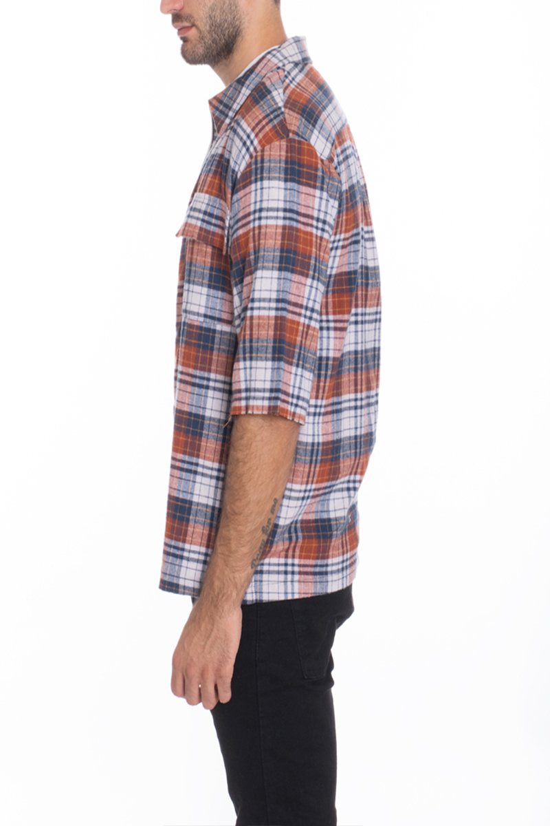 Corden Zip Up Flannel Shirt