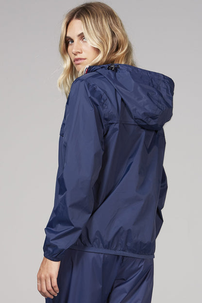 Quarter Zip Packable Rain Pullover - Navy