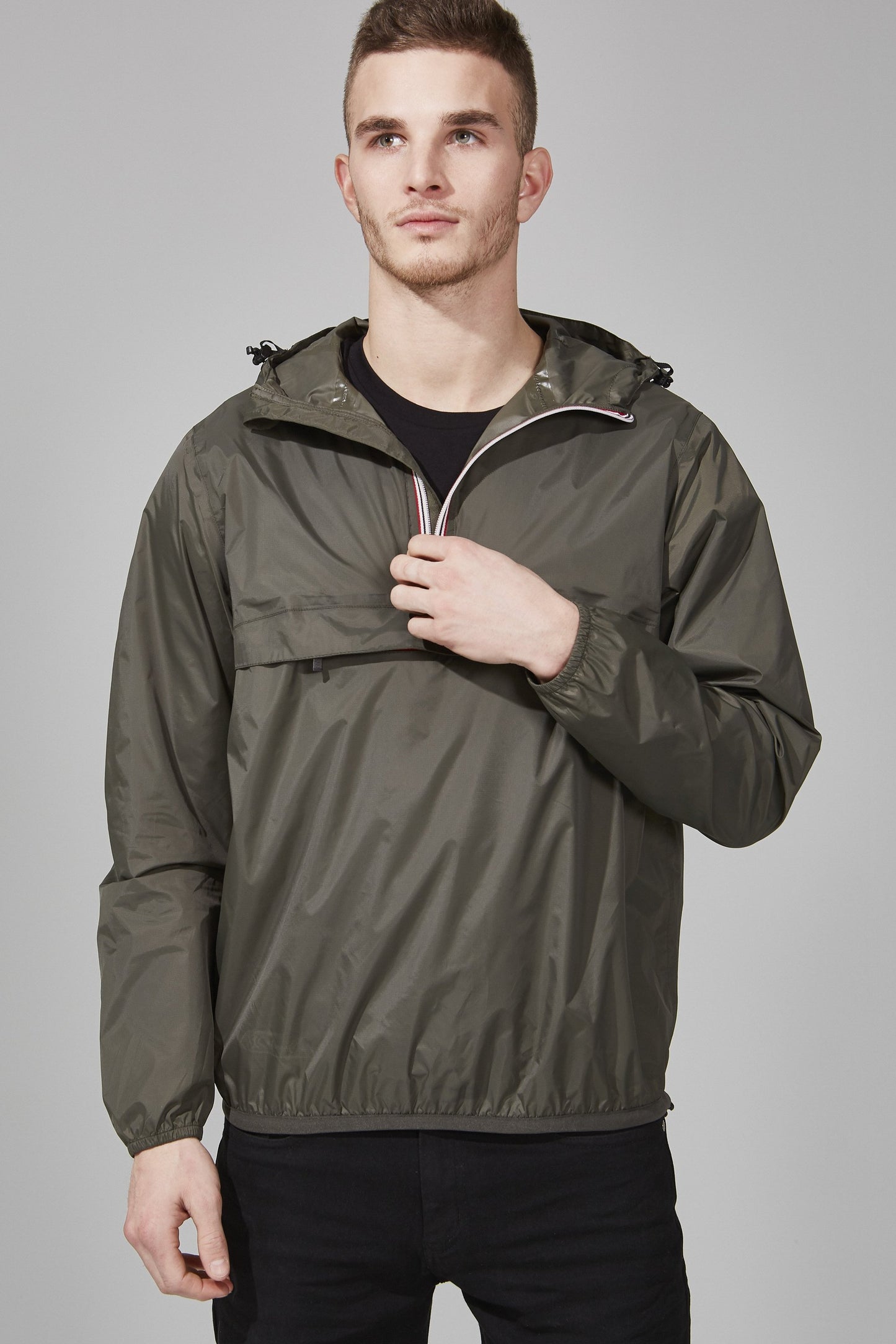 Quarter Zip Packable Rain Jacket in Torba