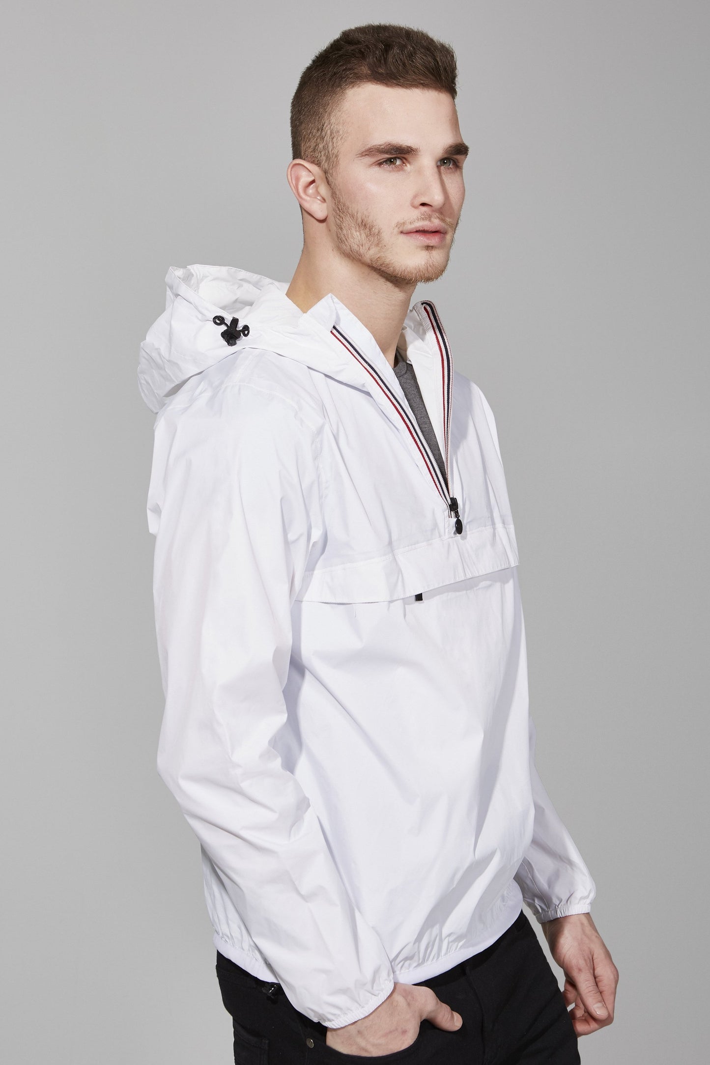 Quarter Zip Packable Waterproof in White