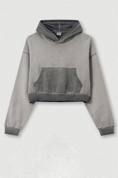 Basic Bae Kangaroo Pocket Cropped Hoodie