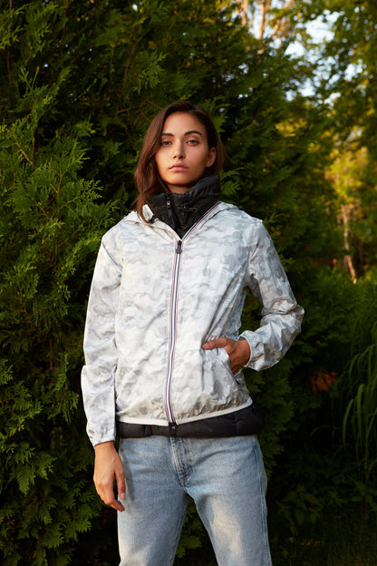 Packable Rain Jacket in White Camo