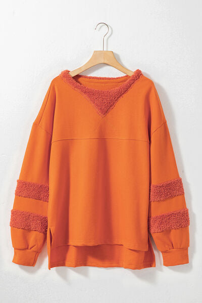 High-Low Round Neck Sweatshirt