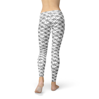 Women's Black and White Dice Leggings