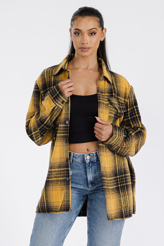 Oversized Soft Flannel Shirt