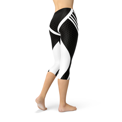 Womens Black Venom Capri 3/4 Length Leggings