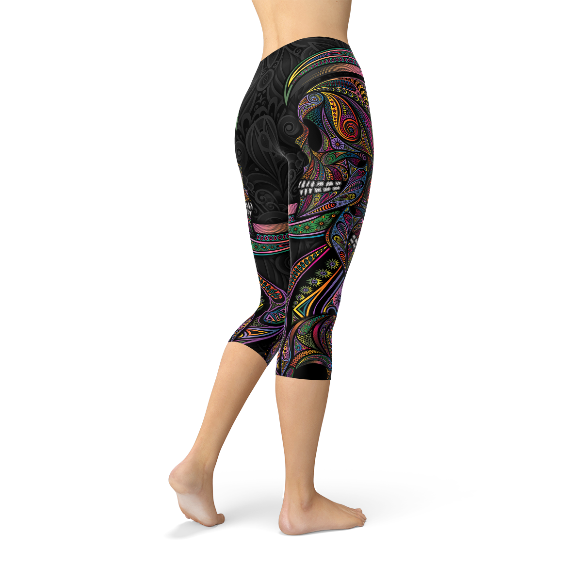 Women's Sugar Skull Capri Leggings