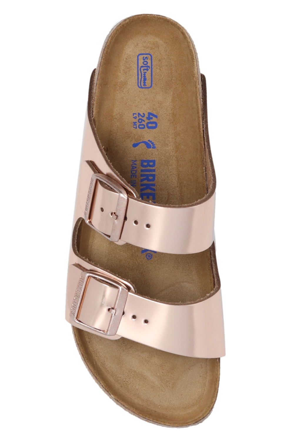 Gold-tone Metallic Arizona Birkenstock Slides