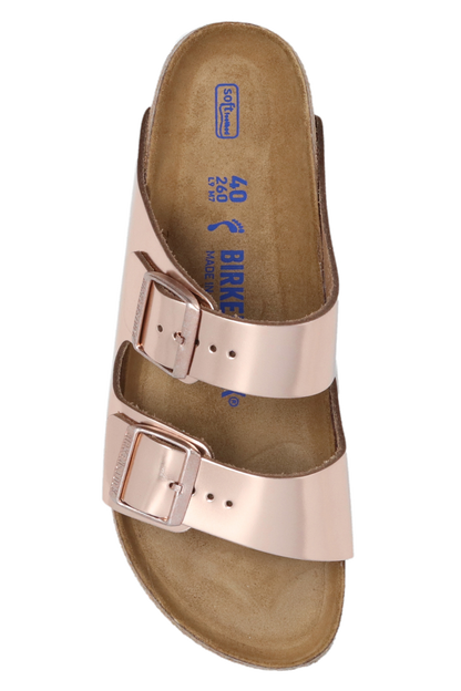 Gold-tone Metallic Arizona Birkenstock Slides