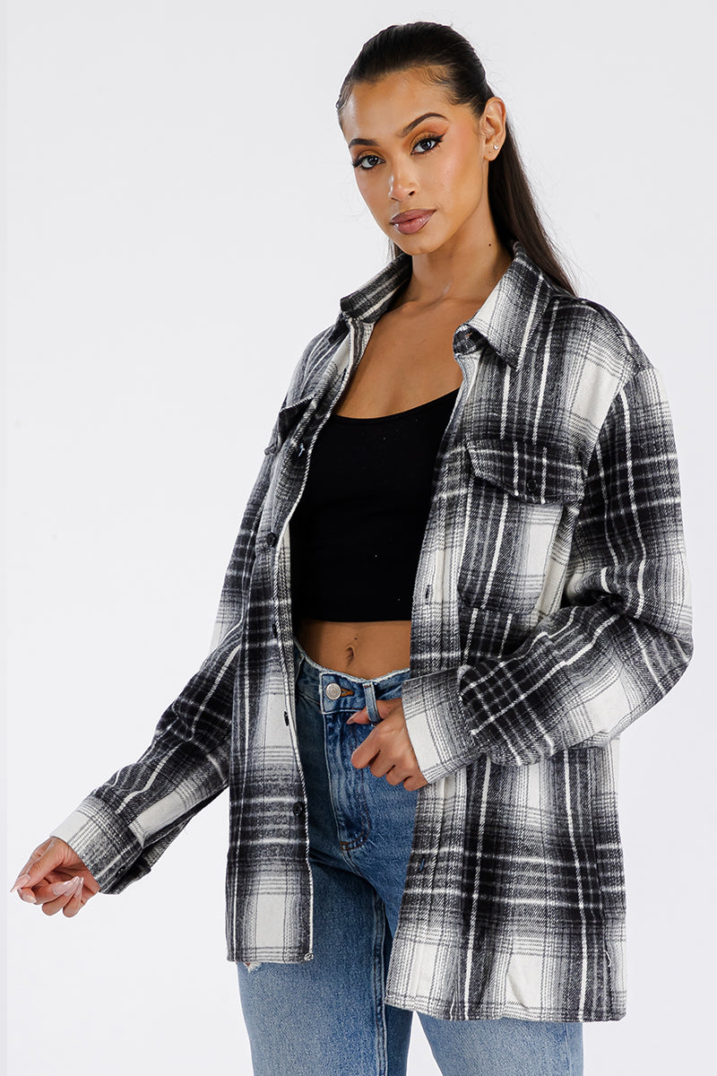 Oversized Soft Flannel Shirt