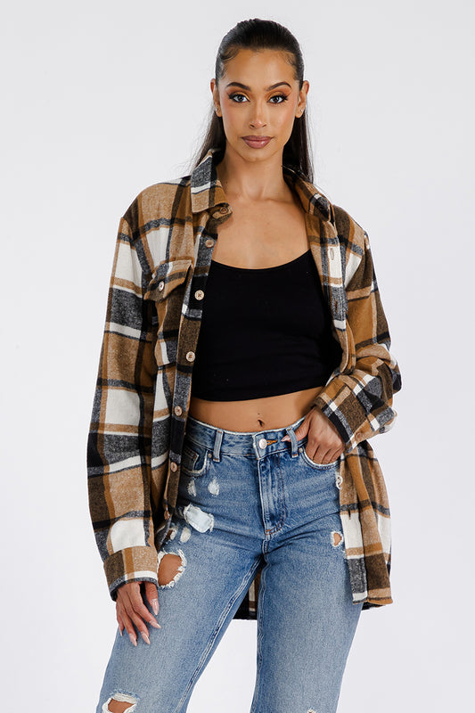 Oversized Soft Flannel Shirt