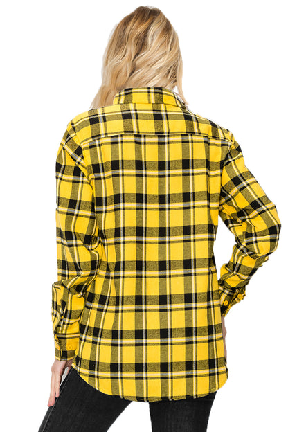 Oversized Black & Yellow Flannel Shirt