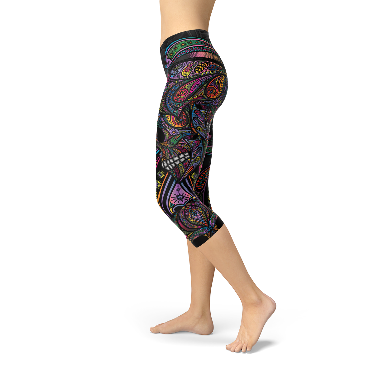 Women's Sugar Skull Capri Leggings