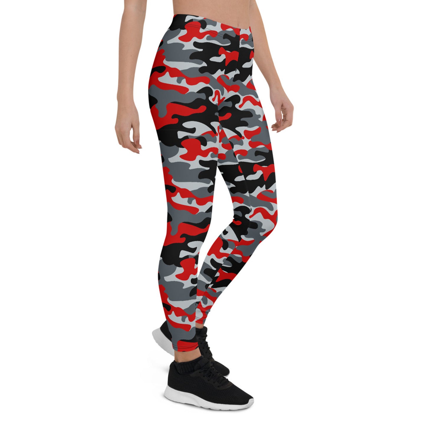 Women's Red and Gray Camo Leggings