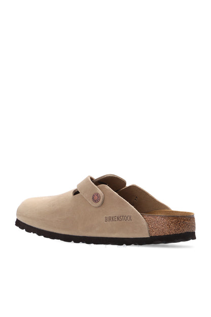 Birkenstock Beige ‘Boston BS’ Leather Sandals