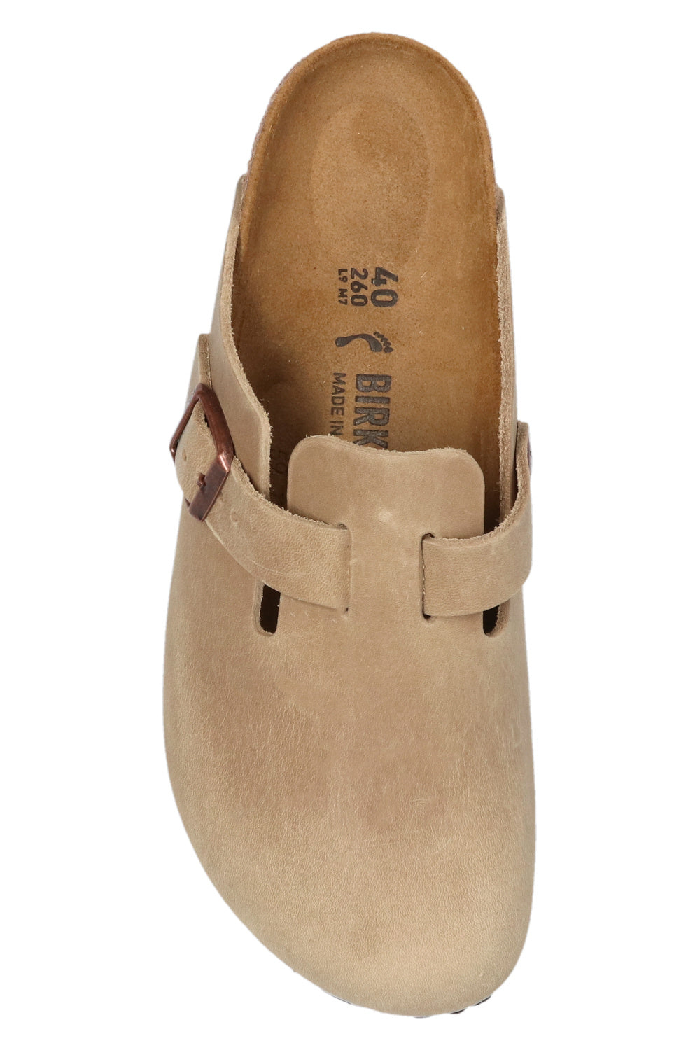 Birkenstock Beige ‘Boston BS’ Leather Sandals