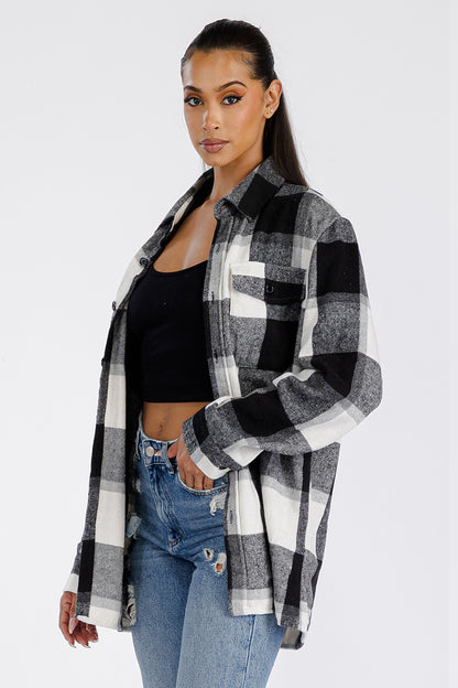 Oversized Soft Flannel Shirt