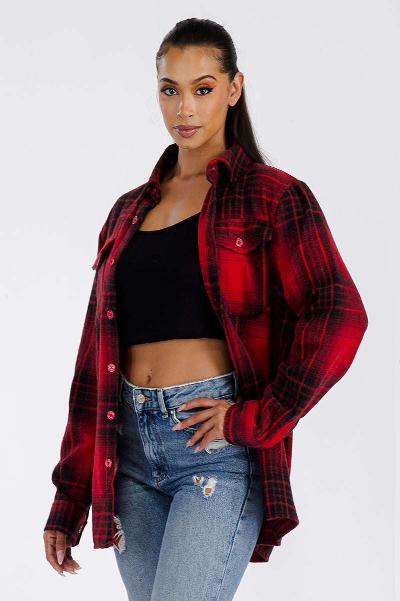 Oversized Soft Flannel Shirt