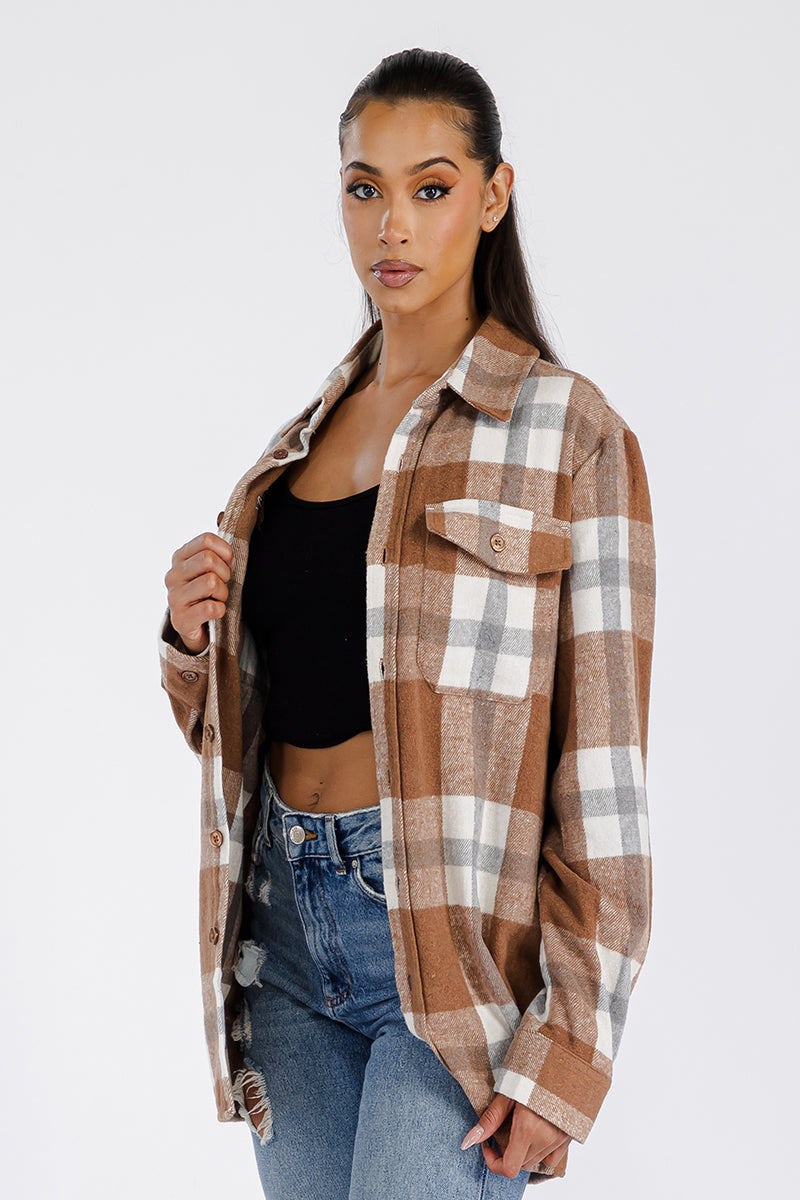 Oversized Soft Flannel Shirt