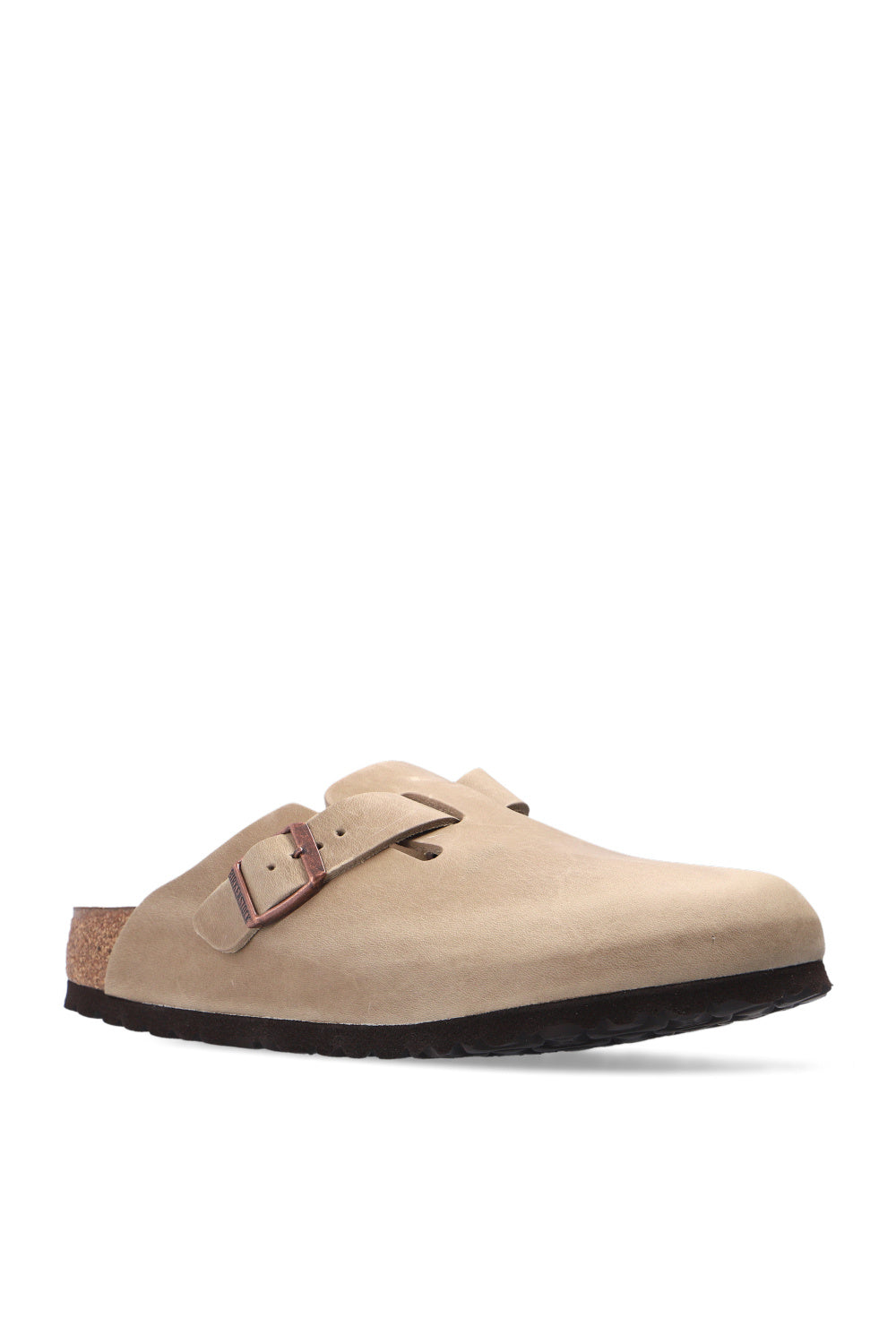 Birkenstock Beige ‘Boston BS’ Leather Sandals