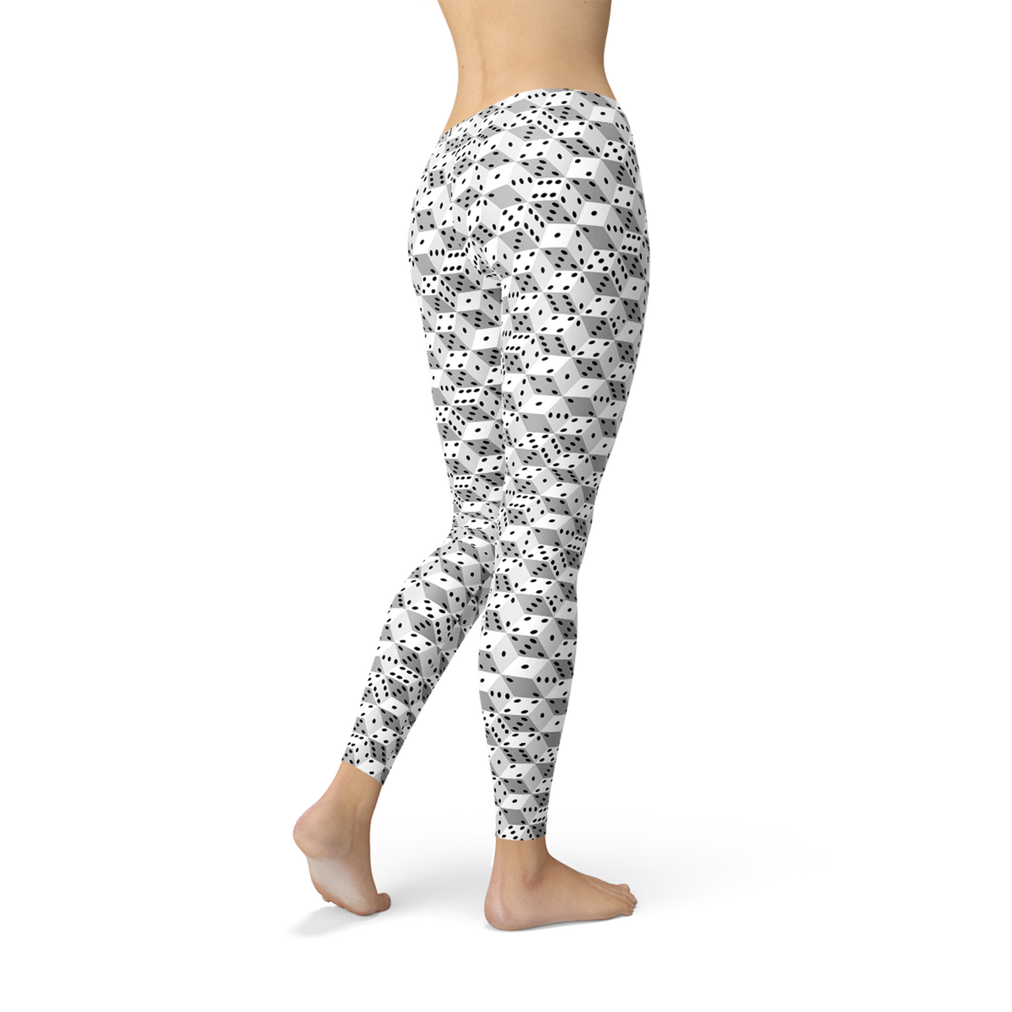 Women's Black and White Dice Leggings