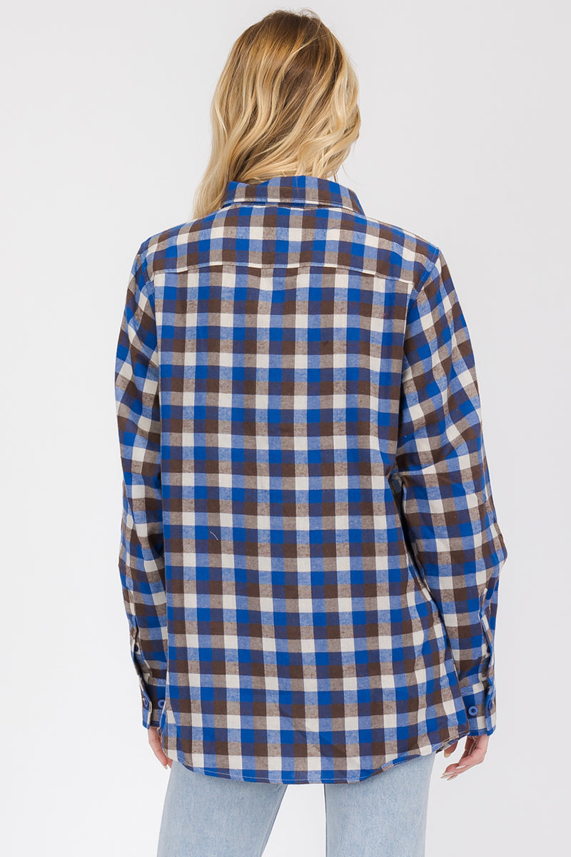 Oversize Plaid Checkered Flannel Shirt