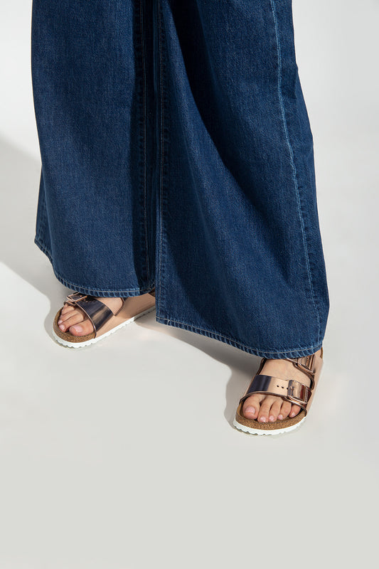 Gold-tone Metallic Arizona Birkenstock Slides