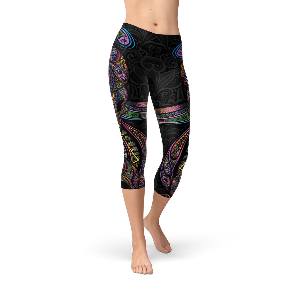 Women's Sugar Skull Capri Leggings