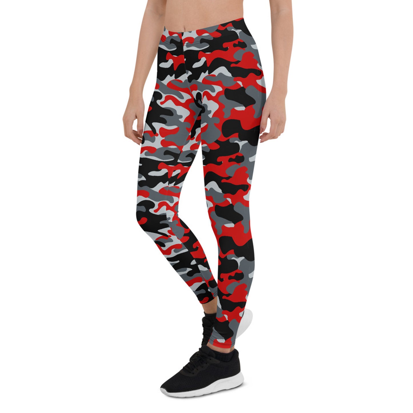 Women's Red and Gray Camo Leggings