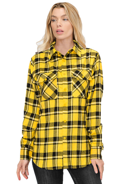 Oversized Black & Yellow Flannel Shirt