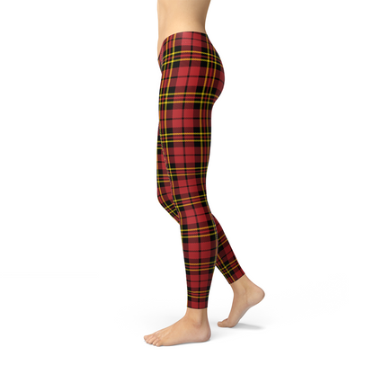 Women's Red Plaid Tartan Leggings