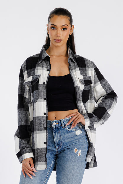 Oversized Soft Flannel Shirt