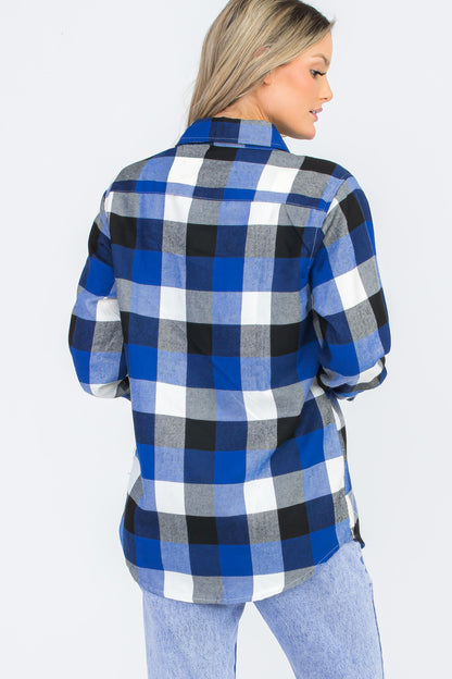 Oversized Blue & Black Flannel Shirt